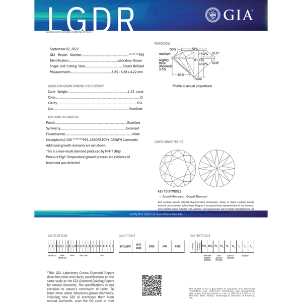 1.23ct Round D VS1 (LD1000066-RD)